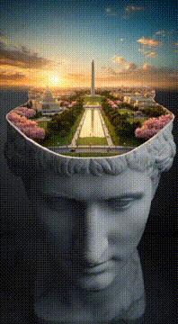 AI generated video: Washington DC in the head