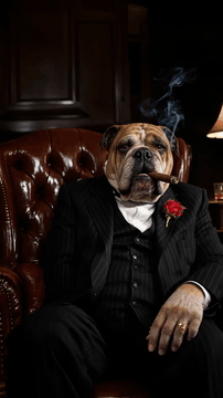 AI generated video: cinematic 35mm film still of The Godfather mob boss portrayed by an elderly…