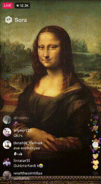 AI generated video: The Mona Lisa live streaming