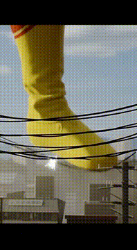 AI generated video: Change the superhero in the beginning to be corn man. Show more wide shots at…