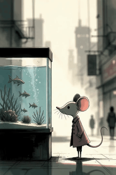 AI generated video: meditative animation with no change of zoom or camera angle. the mouse is…