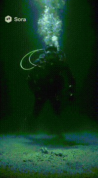 AI generated video: ホラー映像。no subtitle, no game, ブラックミストフィルター。フレームレート24fps。スキューバーダイビング。…