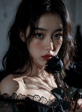AI generated video: 15-second photorealistic Gothic fashion photoshoot, blending Japanese Gothic…
