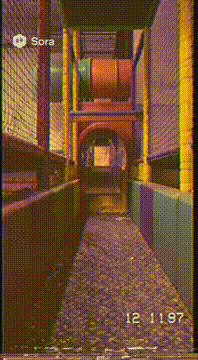 AI generated video: Abandoned indoor play place.