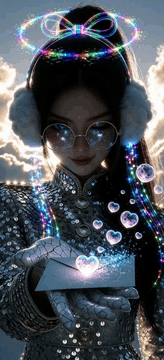 AI generated video: Focus on the gentle, upward ascent of the numerous hearts contained within the…