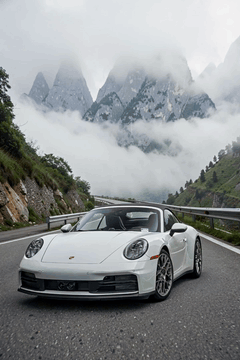 AI generated video: blend the white porsche into the photo seamlessly
