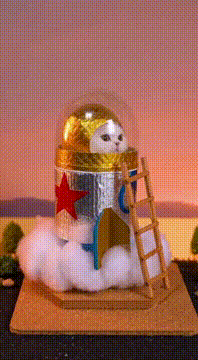 AI generated video: 《Kitty Rocket No.1: Liftoff!》 ねこロケット1号、打ち上げ！ A Tiny Journey into Space 🌌 To the…