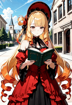 AI generated video: Walking down the street while engrossed in a book. suddenly, she accidentally…
