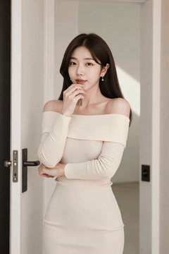 AI generated video: A beautiful woman stands by the door and moves her body smoothly, Her long hair…