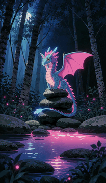 AI generated video: little dragon.