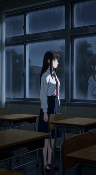 AI generated video: Gritty 90s hand-drawn anime horror aesthetic with heavy VHS film grain and…