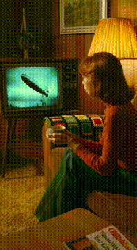 AI generated video: 1975 - Becky Watching Hindenburg