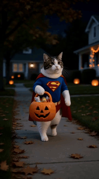 AI generated video: ```text subject_definitions: <Subject 1> is the anthropomorphic cat from…