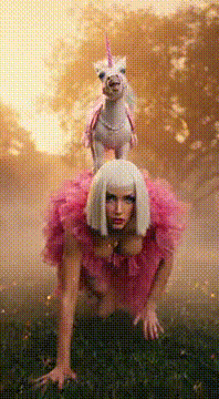 AI generated video: Have the horse and the woman trade places. The human is running around on her…