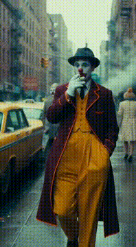 AI generated video: Make them all dressed as clowns