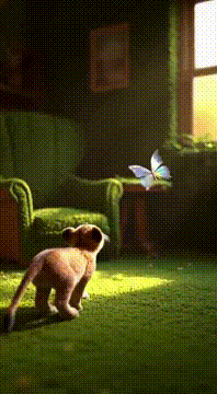 AI generated video: （Remix）😅😺💖🙇‍♀ ダックスフントをライオンに変えてください