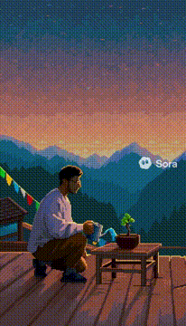 AI generated video: Cy & his bonsai 🪬