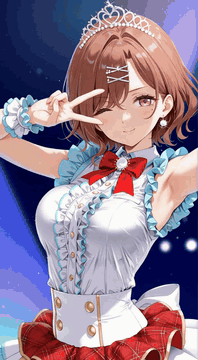 AI generated video: dancing, bouncing breasts, idol, upper body, j-pop, stage