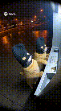 AI generated video: Cats pull off the heist