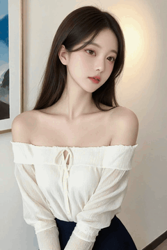 AI generated video: A young woman with long brown hair is standing still, The hair is swaying…