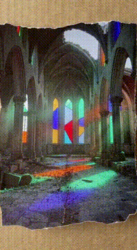 AI generated video: stained glass