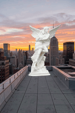 AI generated video: blend the statue into the image seamlessly