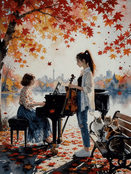 AI generated video: -- Score to Screen ------ [Scene 1] <Picture 1> shows the opening scene: autumn…