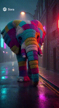 AI generated video: Ultra-realistic cinematic short film, 8 seconds. A life-sized elephant entirely…