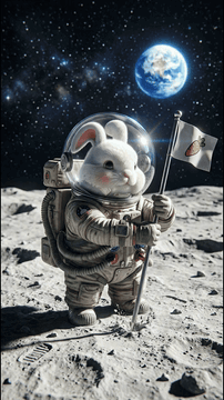 AI generated video: Single continuous tracking shot, zero-gravity lunar slapstick, ABSOLUTELY ZERO…