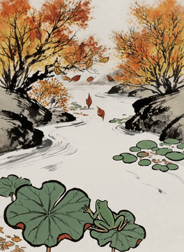 AI generated video: A serene sumiink painting style animation of a gently flowing river scenery…