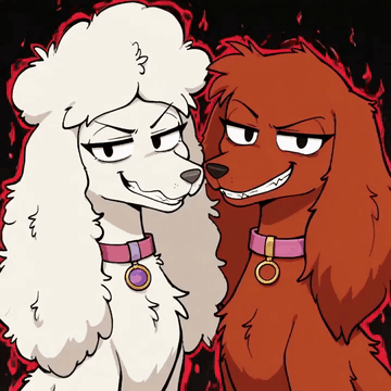 AI generated video: STARWIND_TOON, furry cartoon animation. Two characters: On the left an anthro…