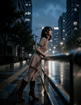 AI generated video: Midnight Rain Scene
