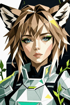 AI generated video: woman sussurro_(arknights), arknights, 1girl, blue_eyes, brown_hair, Cyberpunk…