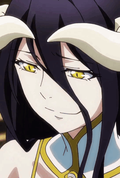 AI generated video: lbd0c1tr0n, A female anime character with long black hair, yellow eyes, and a…