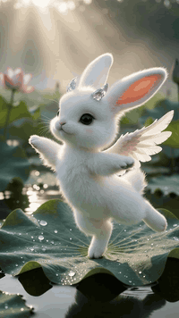 AI generated video: Photorealistic high-fantasy Zen nature dance macro photo. Dynamic eye-level…