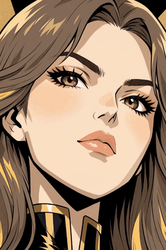 AI generated video: woman face closeup, colored inner hair, Sultry Brown Smoky Eye with Gold…