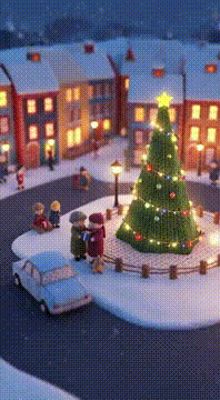AI generated video: Create a miniature knitted town with people, cars, animals, street lights and a…