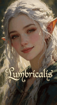 AI generated video: close-up portrait, young fantasy elf woman, soft inviting smile, elegant…
