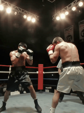 AI generated video: integrated_multimodal_description: 0.00–2.80s: A large professional boxing…