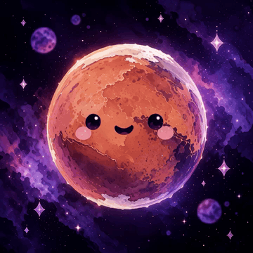 AI generated video: Transform the Mars planet into an emotional entity. Show slow, deep ripples…
