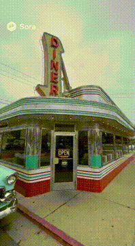 AI generated video: Diner 1950’s