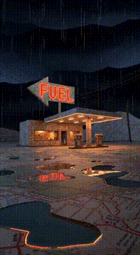 AI generated video: gas station