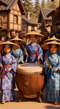 AI generated video: HCSM, handcrafted stop-motion, miniature cinematic, a village procession moves…