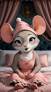 AI generated video: Mouse girl sings in her bedroom