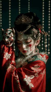 AI generated video: subject_definitions: <Subject 1> is a young East Asian woman with pale…