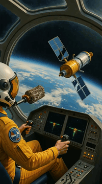 AI generated video: integrated_multimodal_description: [0s-2s] Retro 1970s gouache sci-fi…