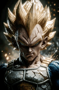 AI generated video: SSJ VEGETA in a "WANTED DEAD OR ALIVE" poster of a man named VEGETA with reward…