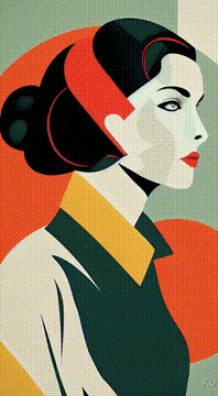 AI generated video: art noveau shopping