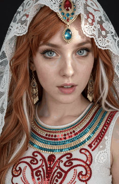 AI generated video: Capture a short, ethereal video clip focused on the woman's captivating blue…
