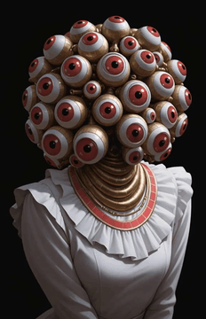 AI generated video: non_diegetic_music: N/A. background_music: N/A. Shot 1: the eyeballs speak to…